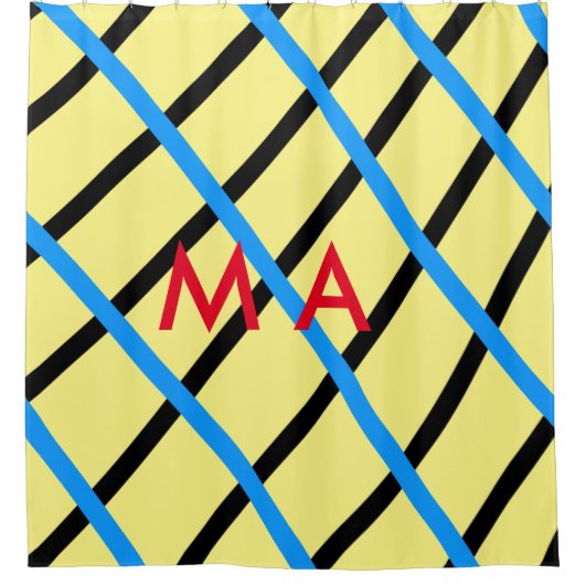 シンプルモノグラムあなたの名前を追加しますミニマル男t シャワーカーテン (正面)