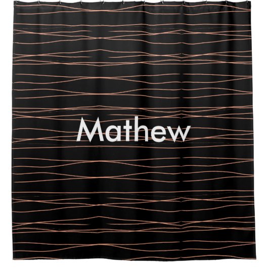 シンプルモノグラムあなたの名前を追加しますミニマル男t シャワーカーテン (正面)