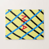 シンプルモノグラムあなたの名前を追加しますミニマル男t ジグソーパズル (横)