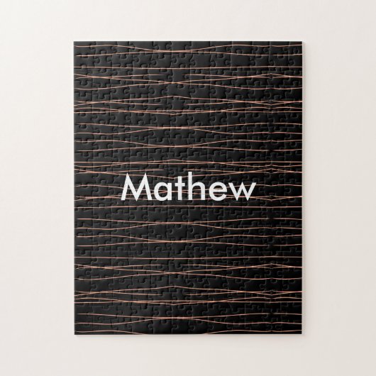 シンプルモノグラムあなたの名前を追加しますミニマル男t ジグソーパズル (縦)