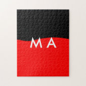 シンプルモノグラムあなたの名前を追加しますミニマル男t ジグソーパズル (縦)