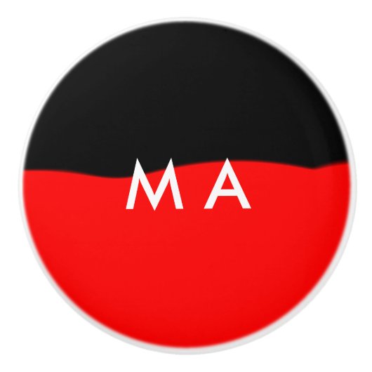 シンプルモノグラムあなたの名前を追加しますミニマル男t セラミックノブ (正面)