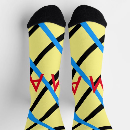 シンプルモノグラムあなたの名前を追加しますミニマル男t ソックス (上部)