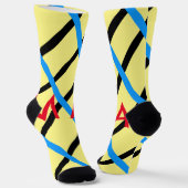 シンプルモノグラムあなたの名前を追加しますミニマル男t ソックス (傾斜あり)