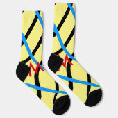 シンプルモノグラムあなたの名前を追加しますミニマル男t ソックス (右)