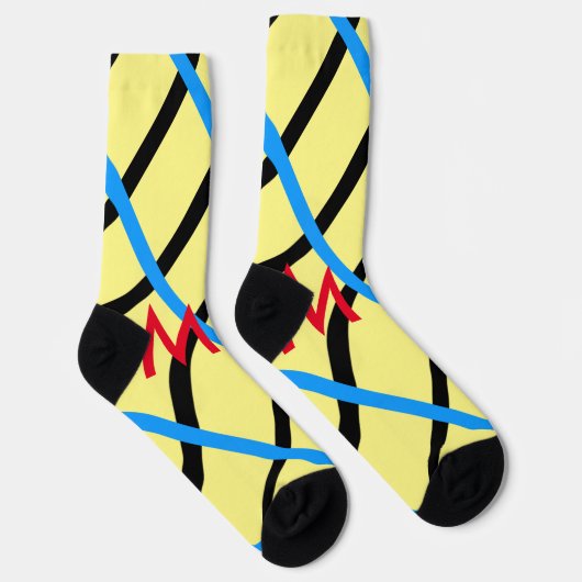 シンプルモノグラムあなたの名前を追加しますミニマル男t ソックス (右)