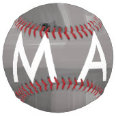 シンプルモノグラムあなたの名前を追加しますミニマル男t ソフトボール (裏面)