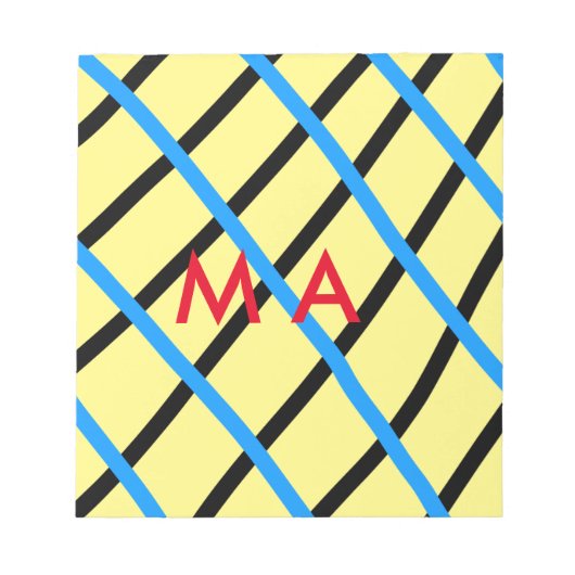 シンプルモノグラムあなたの名前を追加しますミニマル男t ノートパッド (正面)