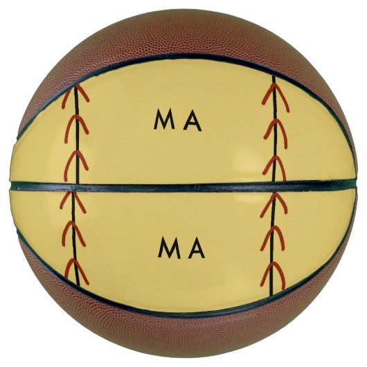 シンプルモノグラムあなたの名前を追加しますミニマル男t バスケットボール (正面)