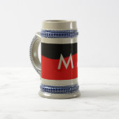 シンプルモノグラムあなたの名前を追加しますミニマル男t ビールジョッキ (正面左)