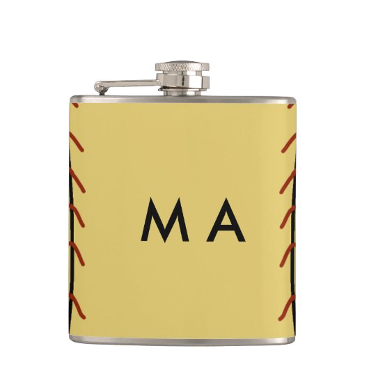 シンプルモノグラムあなたの名前を追加しますミニマル男t フラスク (正面)