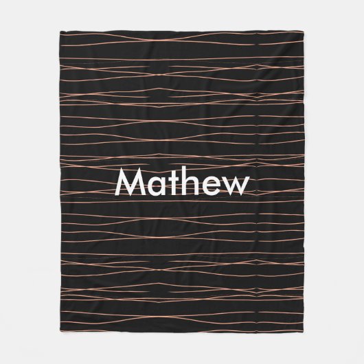 シンプルモノグラムあなたの名前を追加しますミニマル男t フリースブランケット (正面)