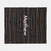 シンプルモノグラムあなたの名前を追加しますミニマル男t フリースブランケット (正面(横))