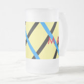 シンプルモノグラムあなたの名前を追加しますミニマル男t フロストグラスビールジョッキ (正面右)