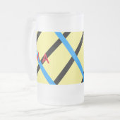 シンプルモノグラムあなたの名前を追加しますミニマル男t フロストグラスビールジョッキ (正面左)