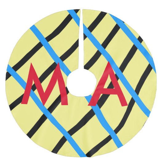 シンプルモノグラムあなたの名前を追加しますミニマル男t ブラッシュドポリエステルツリースカート (正面)