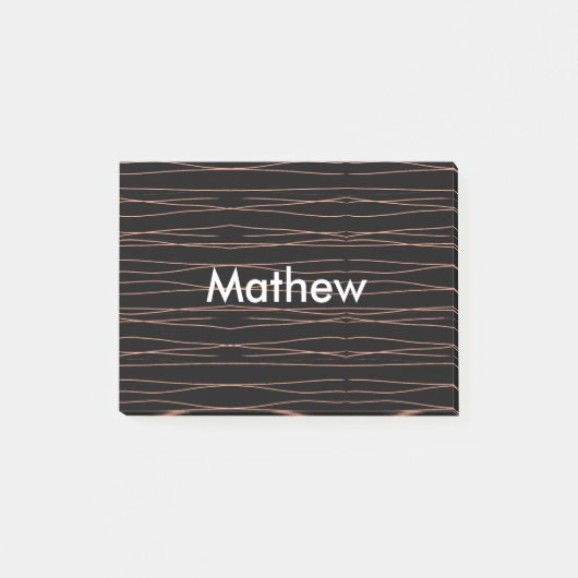 シンプルモノグラムあなたの名前を追加しますミニマル男t ポストイット (正面)