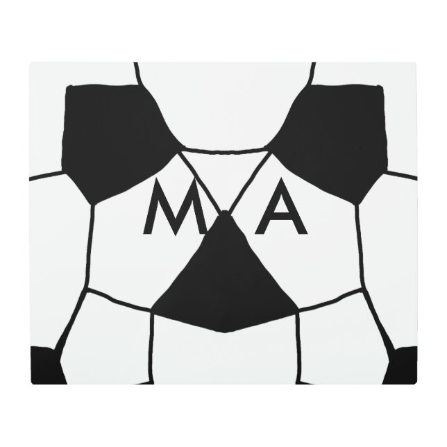 シンプルモノグラムあなたの名前を追加しますミニマル男t メタルプリント (正面)