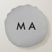 シンプルモノグラムあなたの名前を追加しますミニマル男t ラウンドクッション (裏面)