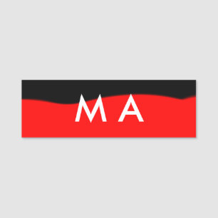 シンプルモノグラムあなたの名前を追加しますミニマル男t 名札