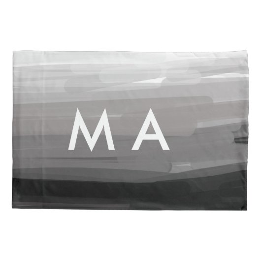 シンプルモノグラムあなたの名前を追加しますミニマル男t 枕カバー (裏面)