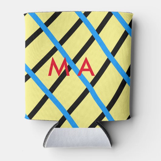 シンプルモノグラムあなたの名前を追加しますミニマル男t 缶クーラー (正面)