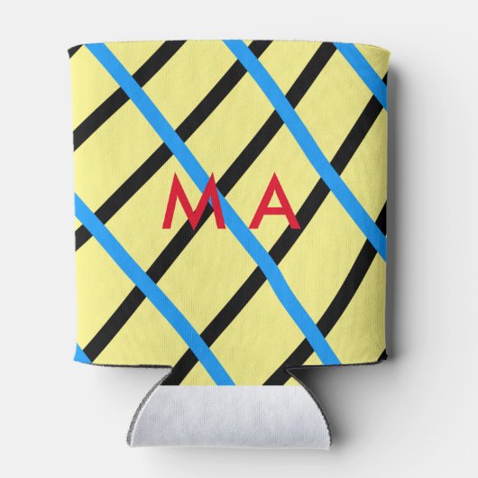 シンプルモノグラムあなたの名前を追加しますミニマル男t 缶クーラー (裏面)