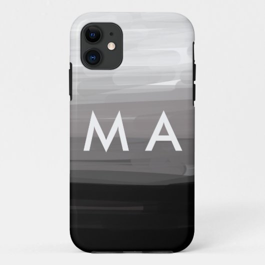 シンプルモノグラムあなたの名前を追加しますミニマル男t Case-Mate iPhoneケース (裏面)