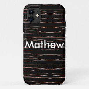 シンプルモノグラムあなたの名前を追加しますミニマル男t iPhone 11 ケース