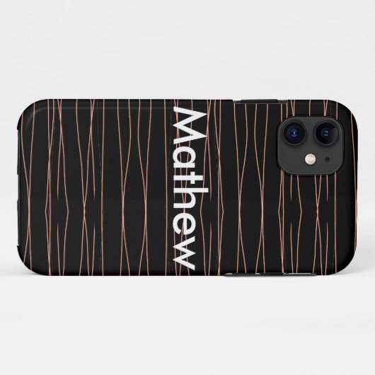 シンプルモノグラムあなたの名前を追加しますミニマル男t Case-Mate iPhoneケース (裏面(横))