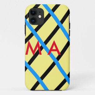 シンプルモノグラムあなたの名前を追加しますミニマル男t iPhone 11 ケース