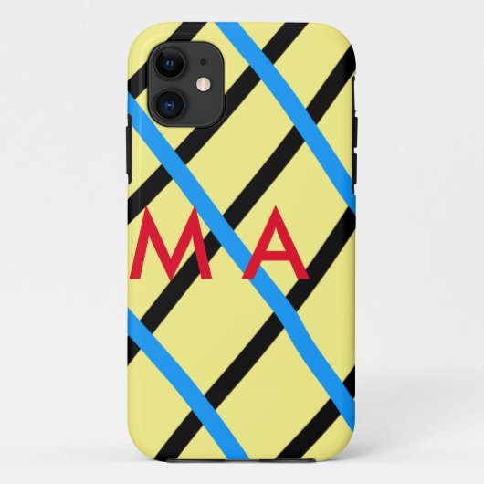 シンプルモノグラムあなたの名前を追加しますミニマル男t Case-Mate iPhoneケース (裏面)