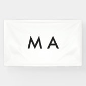 シンプルモノグラムあなたの名前を追加しますミニマルman 横断幕 (横)