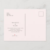 シンプルモノグラムお洒落赤面結婚式日付を保存 案内ポストカード (裏面)