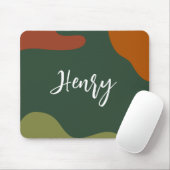 シンプルモノグラムのエレガントScript green and Brown マウスパッド (マウス)