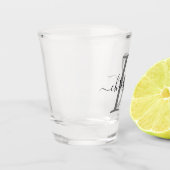 シンプルモノグラムのタイポグラフィ名パーソナライズされた ショットグラス (左)