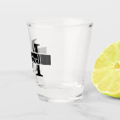 シンプルモノグラムの名パーソナライズされた ショットグラス (右)