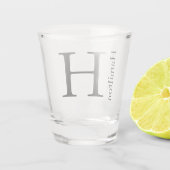 シンプルモノグラムの名パーソナライズされた ショットグラス (裏面)