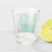 シンプルモノグラムの名パーソナライズされた ショットグラス (裏面)