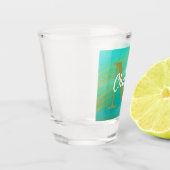 シンプルモノグラムの名パーソナライズされた ショットグラス (左)