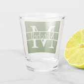 シンプルモノグラムの名パーソナライズされた ショットグラス (裏面)