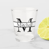 シンプルモノグラムの名パーソナライズされた ショットグラス (正面)