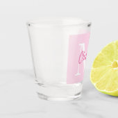 シンプルモノグラムの名パーソナライズされた ショットグラス (左)