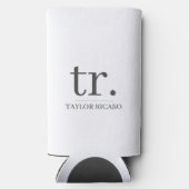 シンプルモノグラムの名パーソナライズされた スリム缶クーラー (裏面)