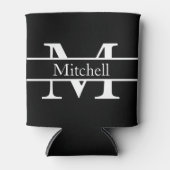 シンプルモノグラムの名パーソナライズされた 缶クーラー (正面)
