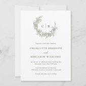シンプルモノグラムの結婚式招待状 招待状 (正面)