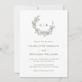 シンプルモノグラムの結婚式招待状 招待状