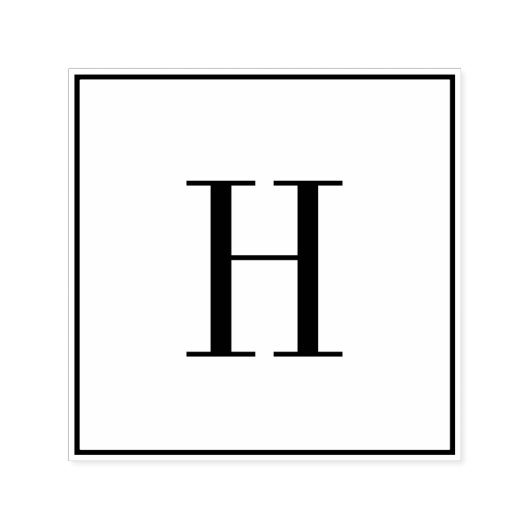 シンプルモノグラムイニシャルブラックカスタムカラーレター セルフインキングスタンプ (デザイン)