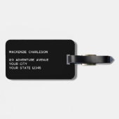 シンプルモノグラムイニシャルミニマル白黒 ラゲッジタグ (裏面横)