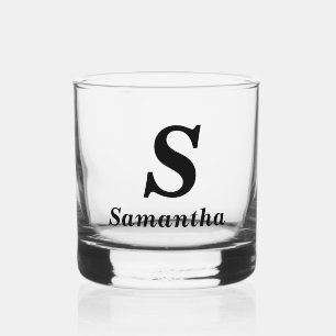 シンプルモノグラムイニシャル名 ウイスキーグラス